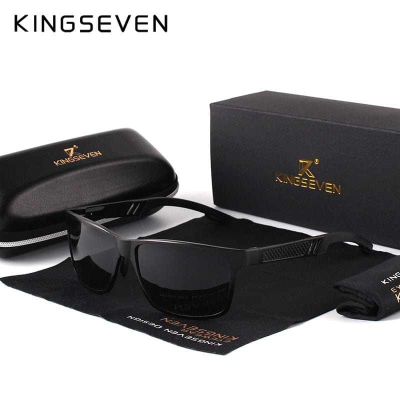 KINGSEVEN Ochelari de soare polarizați pentru bărbați Ochelari de soare din aluminiu și magneziu Ochelari de șofat Nuanțe dreptunghiulare pentru bărbați Oculos masculino masculin