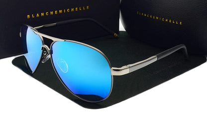 Blanche Michelle  Vintage Pilot Sunglasses Men Polarized Sun Glasses Driving High Quality UV400 Sunglass okulary With Box