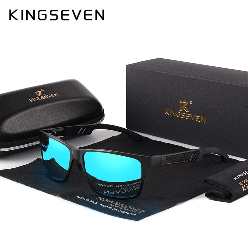 KINGSEVEN Ochelari de soare polarizați pentru bărbați Ochelari de soare din aluminiu și magneziu Ochelari de șofat Nuanțe dreptunghiulare pentru bărbați Oculos masculino masculin