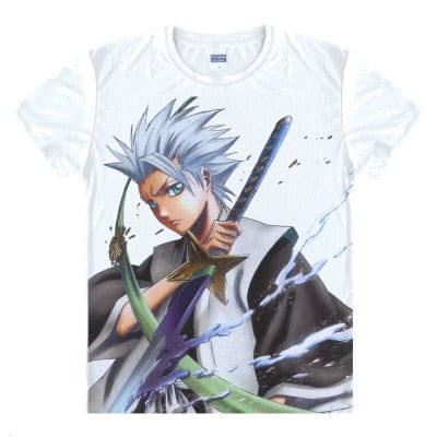 Anime Bleach Cosplay Aizen Sousuke Printed Short-Sleeve T-shirts Kurosaki Ichigo Tees Hitsugaya Toushirou Casual Breathable Tops