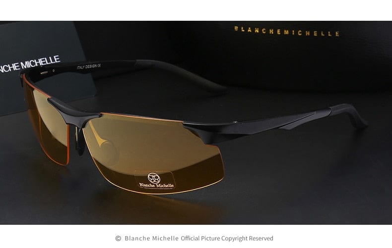 2022 Ochelari de soare din aluminiu, magneziu, pentru bărbați, sport polarizați, șofat, ochelari de vedere nocturnă, ochelari de soare, pescuit, UV400, ochelari de soare fără rame
