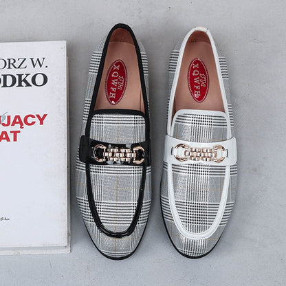 XQWFH Fashion Men's Casual Shoes Handmade Loafers Comfortable Breathable Men Dress Shoes