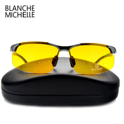 Aluminum Magnesium Men Sunglasses Polarized Sports Driving Night Vision Goggles Sunglass Fishing UV400 Rimless Sun Glasses