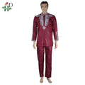 H&amp;D Dashiki Mens Top Pant 2 Pieces Outfit Set African Men Clothes  Riche African Clothing For Men Dashiki Shirt With Trouser