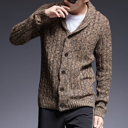 New Fashion Brand Sweater Man Cardigan Thick Slim Fit Jumpers Knitwear High Quality Autumn Korean Style Casual Mens Clothes