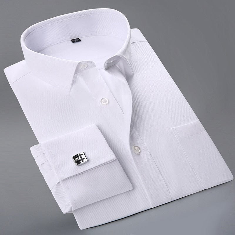 Men French Cufflinks Shirts New Men's Shirts Long Sleeve Tuxedo Male Brand Shirts Slim Fit French Cuff Dress Shirts