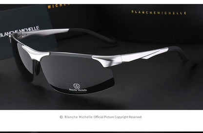 Aluminum Magnesium Men Sunglasses Polarized Sports Driving Night Vision Goggles Sunglass Fishing UV400 Rimless Sun Glasses