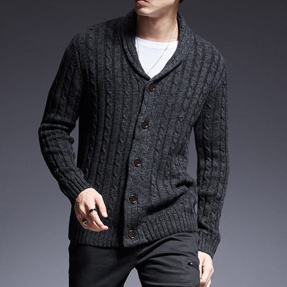 New Fashion Brand Sweater Man Cardigan Thick Slim Fit Jumpers Knitwear High Quality Autumn Korean Style Casual Mens Clothes