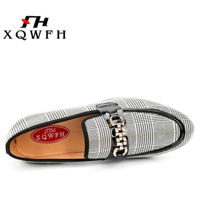 XQWFH Fashion Men's Casual Shoes Handmade Loafers Comfortable Breathable Men Dress Shoes