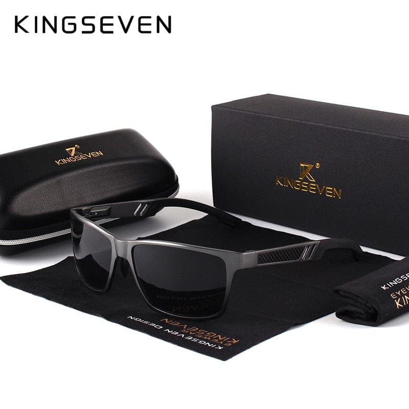 KINGSEVEN Ochelari de soare polarizați pentru bărbați Ochelari de soare din aluminiu și magneziu Ochelari de șofat Nuanțe dreptunghiulare pentru bărbați Oculos masculino masculin