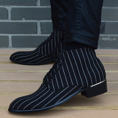 New fashion Striped men Boots Men canvas Shoes Men Ankle Boots autumn Winter Oxford Shoes For Men Boots