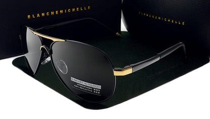 Blanche Michelle  Vintage Pilot Sunglasses Men Polarized Sun Glasses Driving High Quality UV400 Sunglass okulary With Box