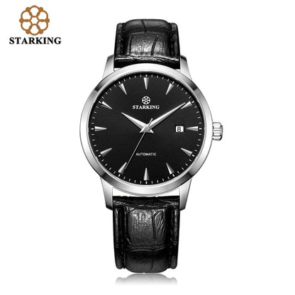 STARKING Business Men Watch 40mm Men's Mechanical Watch Simple Sapphire AM0184  Calendar Ultra Thin Mechanical Watch 5Bar