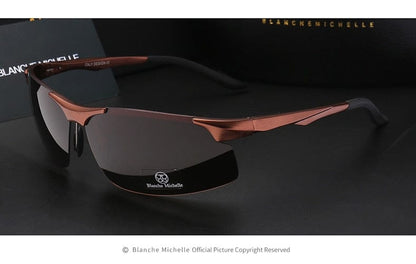 Aluminum Magnesium Men Sunglasses Polarized Sports Driving Night Vision Goggles Sunglass Fishing UV400 Rimless Sun Glasses