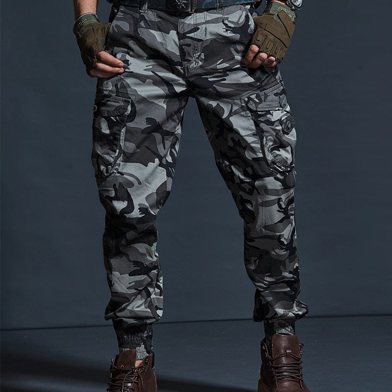 Pantaloni casual kaki de înaltă calitate Pantaloni de jogging tactici militari pentru bărbați Pantaloni cargo de camuflaj la modă cu buzunare multiple Pantaloni negri de armată