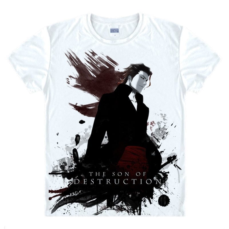 Anime Bleach Cosplay Aizen Sousuke Printed Short-Sleeve T-shirts Kurosaki Ichigo Tees Hitsugaya Toushirou Casual Breathable Tops