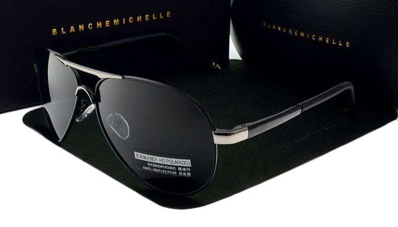 Blanche Michelle  Vintage Pilot Sunglasses Men Polarized Sun Glasses Driving High Quality UV400 Sunglass okulary With Box