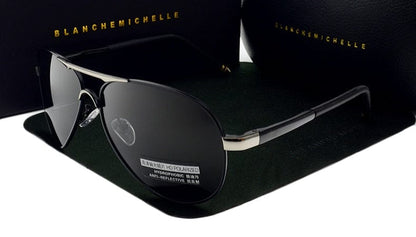 Blanche Michelle  Vintage Pilot Sunglasses Men Polarized Sun Glasses Driving High Quality UV400 Sunglass okulary With Box