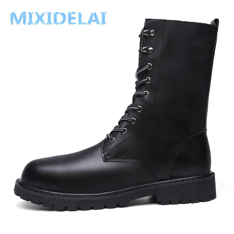 Large Size Motorcycle Boots Men Winter Shoes Warm Waterproof Men Leather Boots Footwear Cowboy Tactical Boots Men Casual Shoes