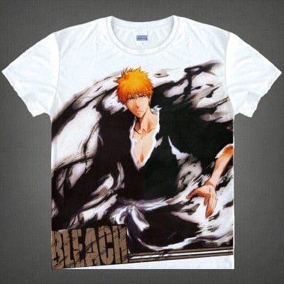 Anime Bleach Cosplay Aizen Sousuke Printed Short-Sleeve T-shirts Kurosaki Ichigo Tees Hitsugaya Toushirou Casual Breathable Tops