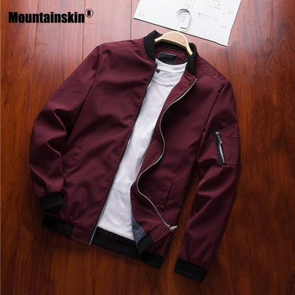 Mountainskin Mens Jackets Spring Autumn Casual Coats Bomber Jacket Slim Fashion Male Outwear Mens Brand Clothing SA585
