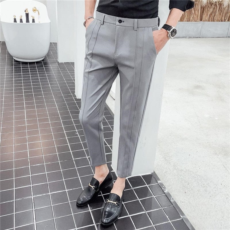 2019 New Fashion Boutique Pantaloni elastici pentru costum Pantaloni casual pentru bărbați de marcă de lux Pantaloni drepti subțiri pentru bărbați Pantaloni pentru bărbați