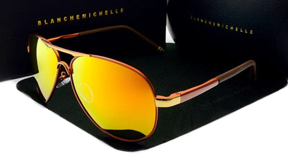 Blanche Michelle  Vintage Pilot Sunglasses Men Polarized Sun Glasses Driving High Quality UV400 Sunglass okulary With Box