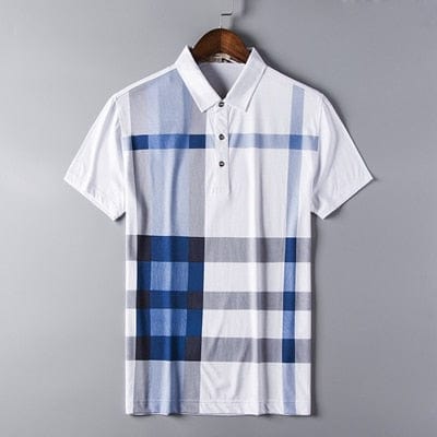 summer polo shirt men's brand clothing cotton short sleeve business casual plaid designer homme camisa breathable plus size