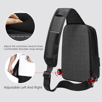 EURCOOL Messenger Bag for Men Black Crossbody Bags men for 7.9" iPad Waterproof Shoulder Bag USB Charging Chest Pack n1903