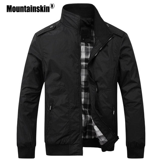 Jachete ocazionale pentru bărbați Mountainskin, 4XL, haine solide, de primăvară, de toamnă, jachetă militară slim fit, îmbrăcăminte pentru bărbați de marcă SA432