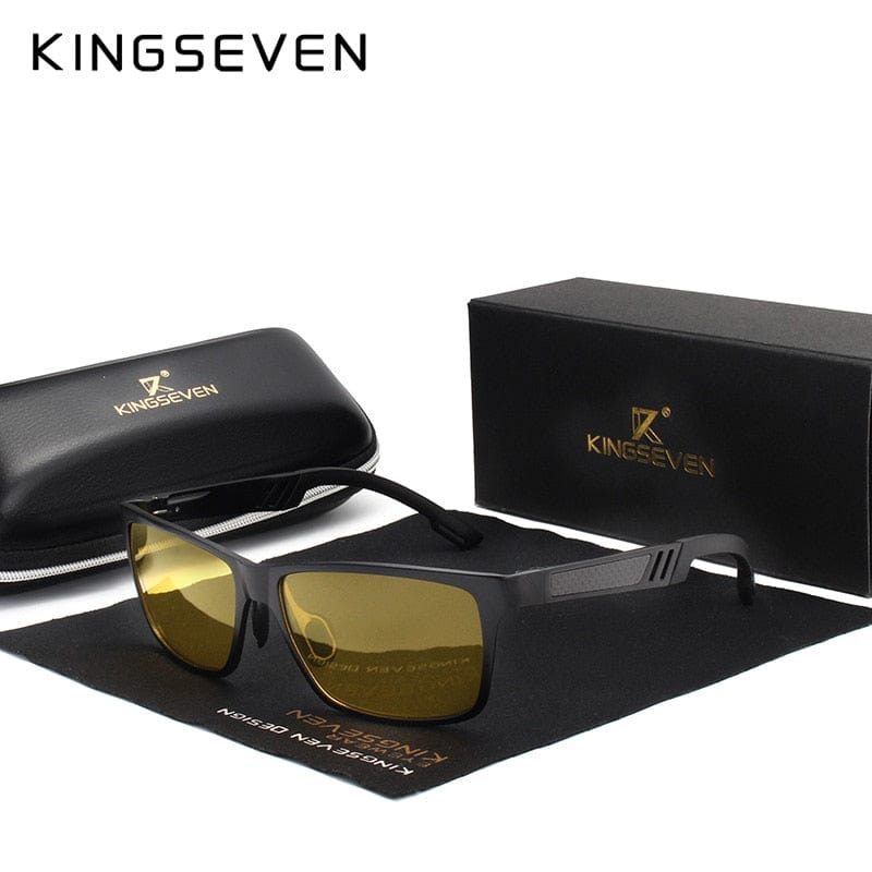 KINGSEVEN Ochelari de soare polarizați pentru bărbați Ochelari de soare din aluminiu și magneziu Ochelari de șofat Nuanțe dreptunghiulare pentru bărbați Oculos masculino masculin