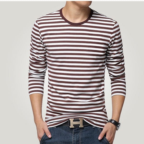 Navy style long-sleeve shirt men T-shirt o-neck stripe t shirt men shirt navy vintage basic 95% cotton shirt