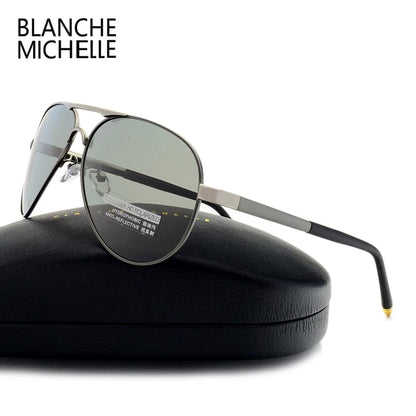 Blanche Michelle  Vintage Pilot Sunglasses Men Polarized Sun Glasses Driving High Quality UV400 Sunglass okulary With Box