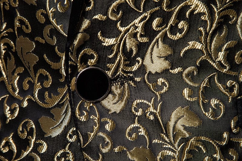 Gold Jacquard Bronzing Floral Blazer Men  Brand New Mens Patchwork One Button Blazer Jacket Party Stage Singer Costume Homme