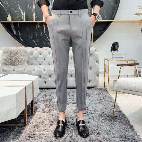 2019 New Fashion Boutique Stretch Suit Pants Men&#39;s Luxury Brand casual pants men&#39;s straight slim Slim pants men&#39;s trousers