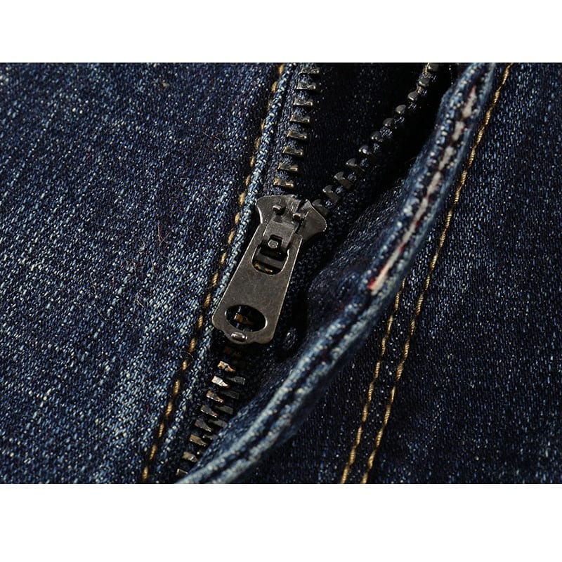 Blugi KSTUN Bărbați Noutăți Toamnă Iarnă Direct Drepți Retro Albastru Stretch Vintage Casaul Streetwear Blugi Moto Biker Mărimea 40