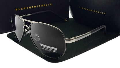 Blanche Michelle  Vintage Pilot Sunglasses Men Polarized Sun Glasses Driving High Quality UV400 Sunglass okulary With Box