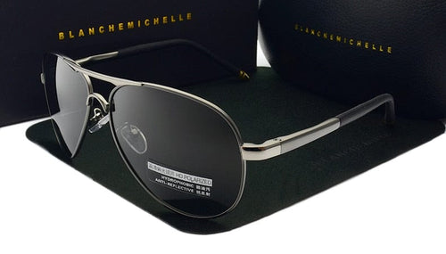 Blanche Michelle  Vintage Pilot Sunglasses Men Polarized Sun Glasses Driving High Quality UV400 Sunglass okulary With Box