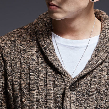 New Fashion Brand Sweater Man Cardigan Thick Slim Fit Jumpers Knitwear High Quality Autumn Korean Style Casual Mens Clothes