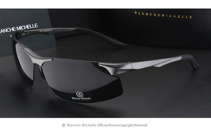 Aluminum Magnesium Men Sunglasses Polarized Sports Driving Night Vision Goggles Sunglass Fishing UV400 Rimless Sun Glasses
