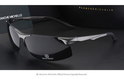 Aluminum Magnesium Men Sunglasses Polarized Sports Driving Night Vision Goggles Sunglass Fishing UV400 Rimless Sun Glasses