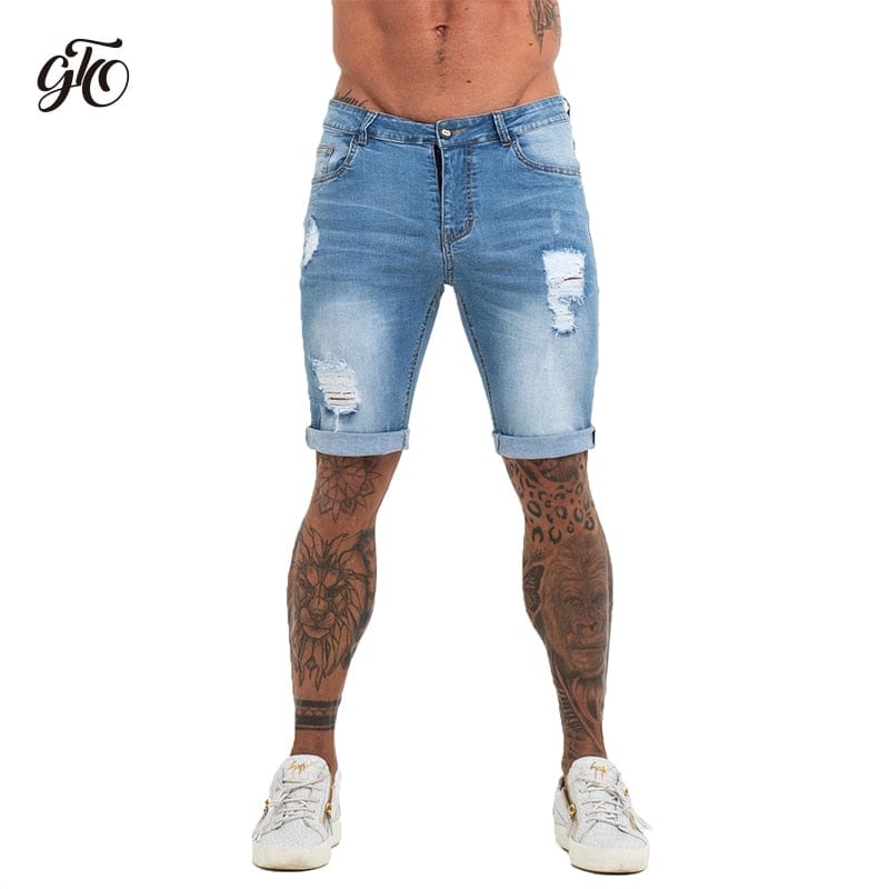 Mens Shorts Jeans Denim Shorts Black High Waist Ripped Summer Jeans Shorts For Men Brand Plus Size Casual Streetwear dk03