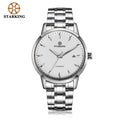 STARKING Business Men Watch 40mm Men's Mechanical Watch Simple Sapphire AM0184  Calendar Ultra Thin Mechanical Watch 5Bar