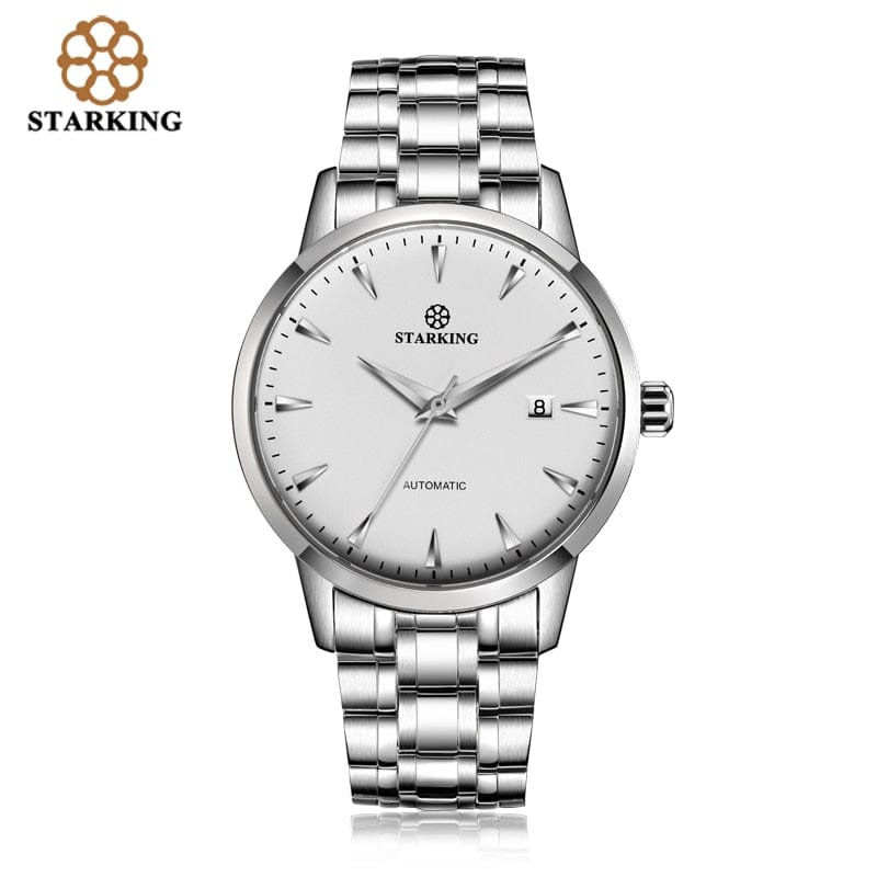 STARKING Business Men Watch 40mm Men&#39;s Mechanical Watch Simple Sapphire AM0184 2022 Calendar Ultra Thin Mechanical Watch 5Bar