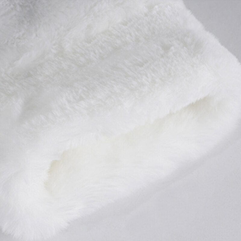 Mauroicardi Winter Oversized White Faux Fur Coat Men with Hood Long Sleeve Zipper Casual Loose Fluffy Jacket for Men Style 2021