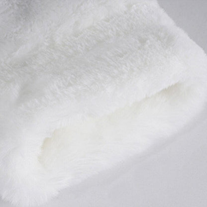 Mauroicardi Winter Oversized White Faux Fur Coat Men with Hood Long Sleeve Zipper Casual Loose Fluffy Jacket for Men Style