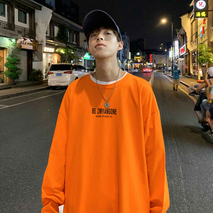 LAPPSTER Men Graphic Letter T Shirt Long Sleeve  Autumn Mens Harajuku Streetwear Kpop Tshirts Colorful Tops Tees Plus Size