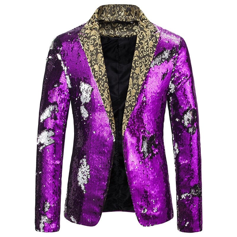 Blazer pentru bărbați, cu paiete strălucitoare, costum cu guler șal, pentru bărbați, nuntă, mire, cântăreț, bal de absolvire, cu sclipici, sacou, DJ, club, scenă, costum bărbați