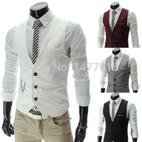 2022 New Arrival Dress Vests For Men Slim Fit Mens Suit Vest Male Waistcoat Gilet Homme Casual Sleeveless Formal Business Jacket