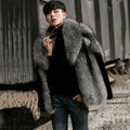 Luxury Furry Jackets Coats Men Winter Warm Coat Faux Fur Outwear Winter  New Grey Fur Male Outwear Male Winter Warm Clothing